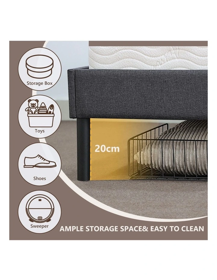 Queen Platform Bed Frame in Charcoal image 6