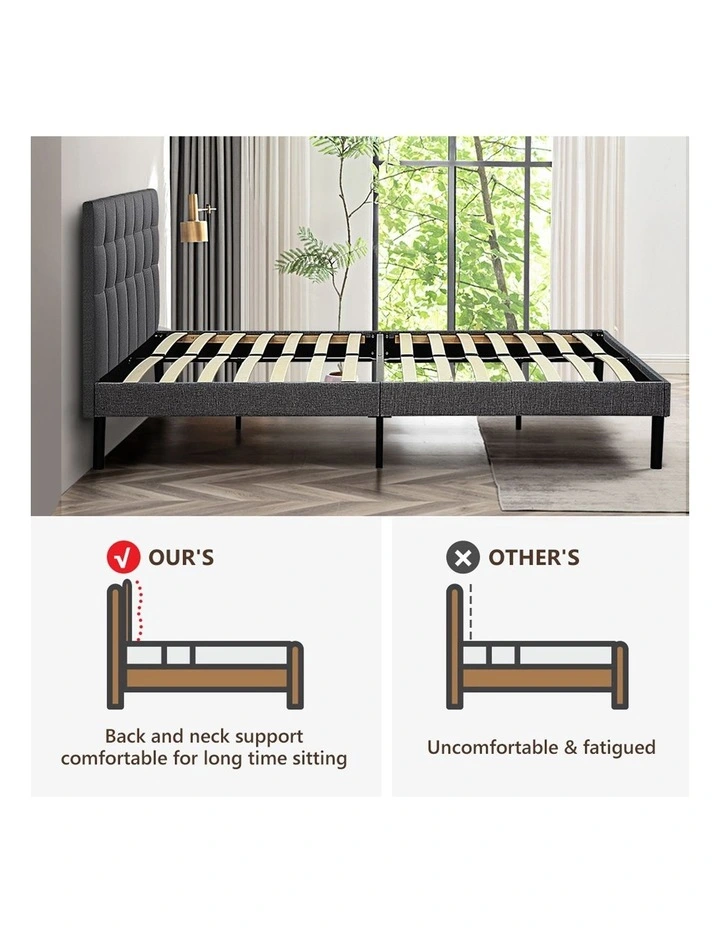 Queen Platform Bed Frame in Charcoal image 7