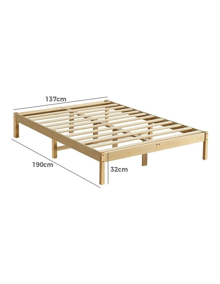 Wooden Double Bed Frame in Brown image 3