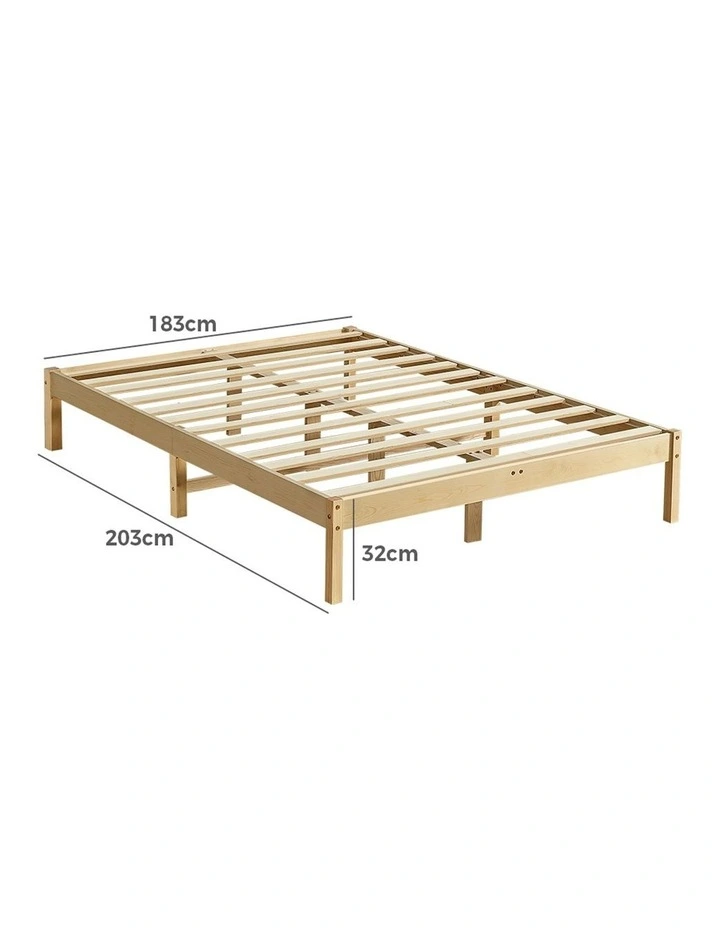 Wooden King Bed Frame in Brown image 3