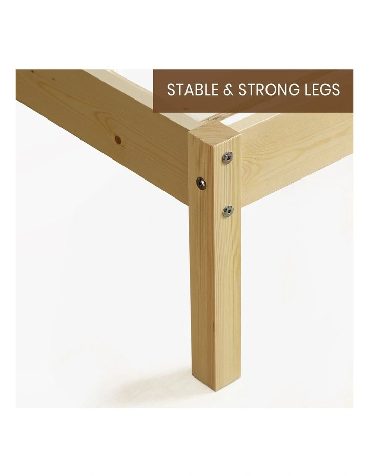 Wooden King Bed Frame in Brown image 7