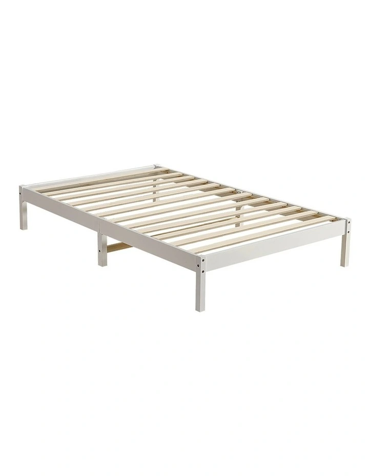 Wooden Single Bed Frame in White image 1