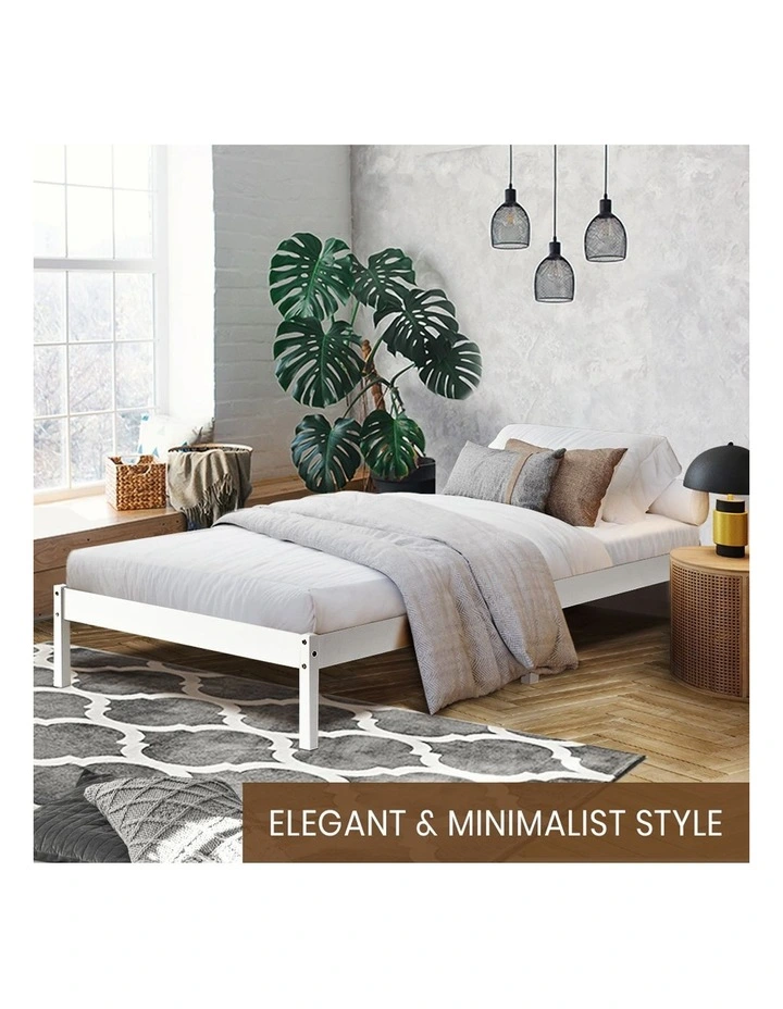 Wooden Single Bed Frame in White image 5