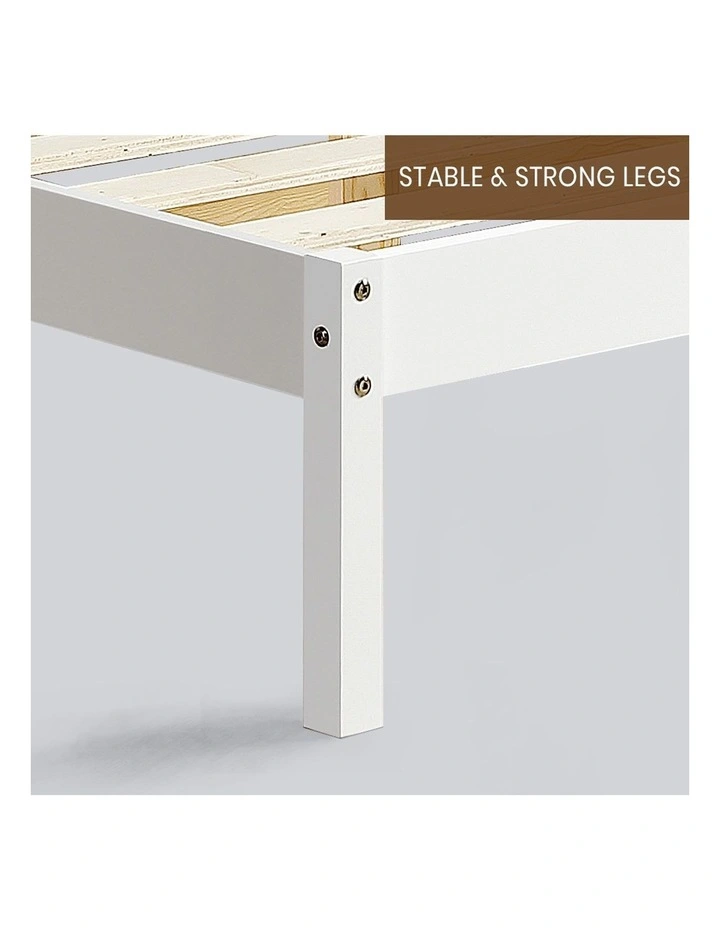 Wooden Single Bed Frame in White image 7