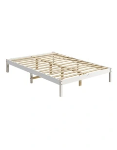 Wooden Solid Pine Bed Frame King in White