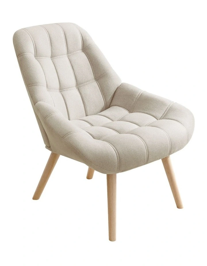 Upholstered Accent Chairs Extra Wide Seat in Beige image 1