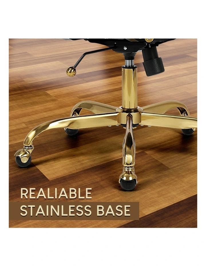Office Desk Chair Height Adjustable in Light Grey/Gold image 7