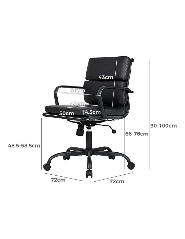 Ergonomic Executive Height Adjustable Office Desk Chair in Black image 3