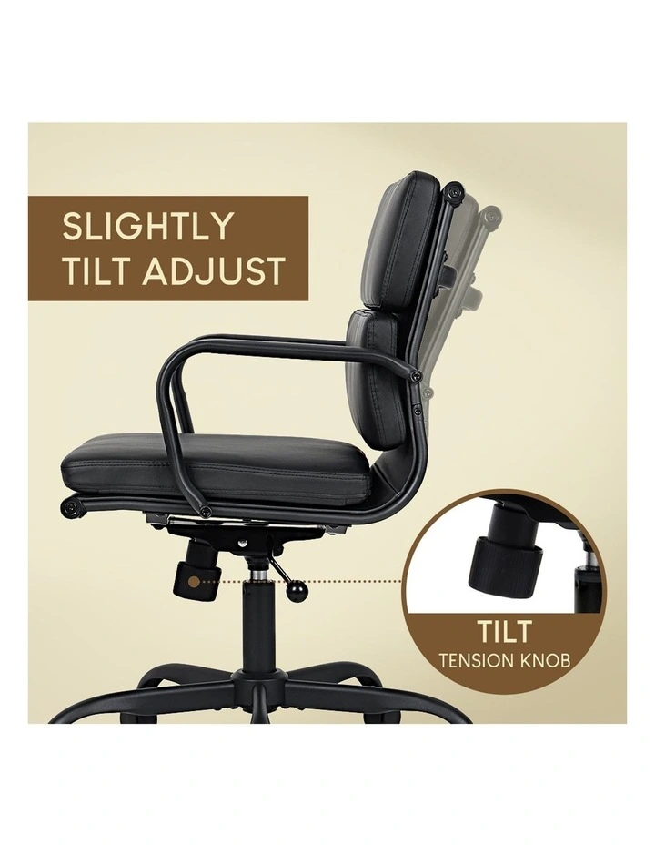 Ergonomic Executive Height Adjustable Office Desk Chair in Black image 4