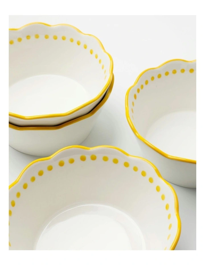 No.22 Home Capri Yellow Maxi Bowls Set Of 4 MYER