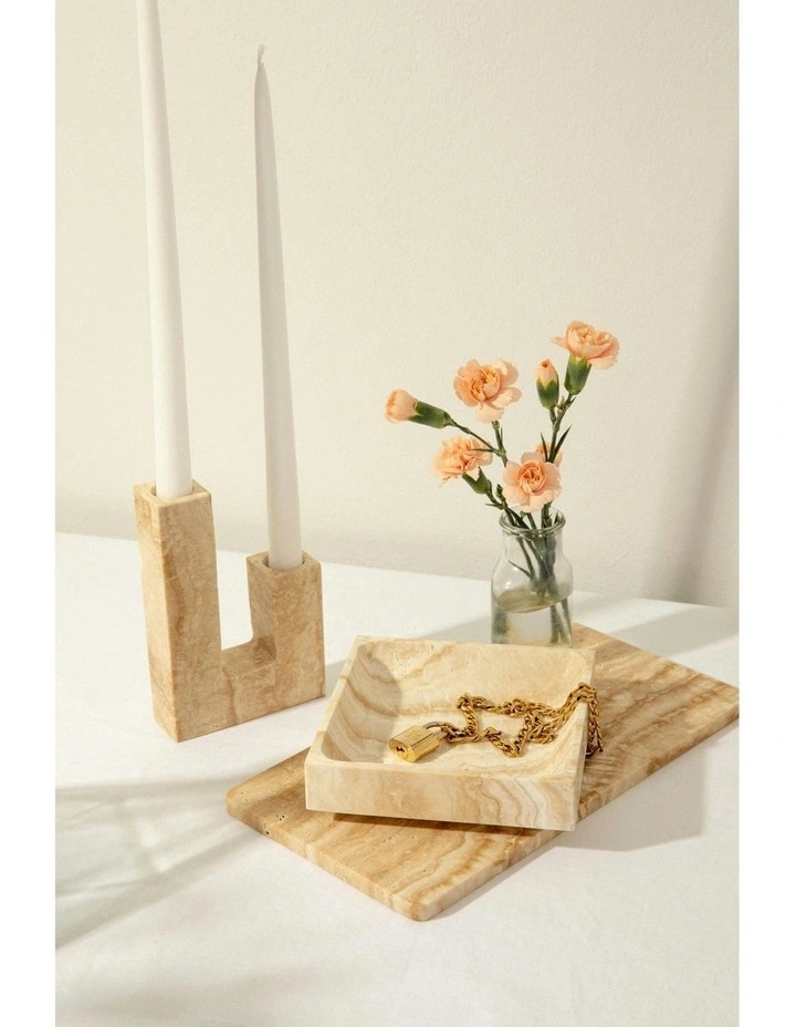 Travertine Platter in Beige image 2