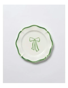 The Season Christmas Bow Side Plate in Green