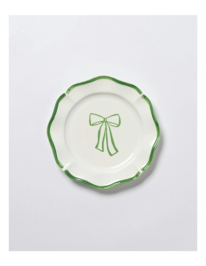 The Season Christmas Bow Side Plate in Green image 1