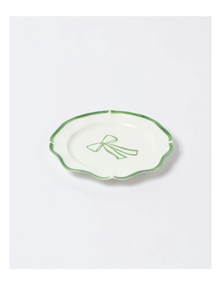The Season Christmas Bow Side Plate in Green image 2