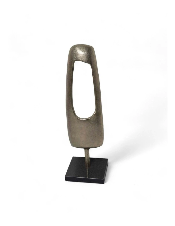 Yellow 1.3kg Drama Metal Cast Aluminium Decorative Tabletop in Silver image 1