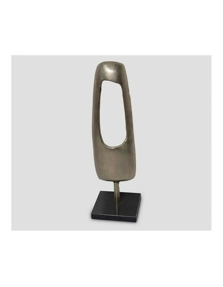 Yellow 1.3kg Drama Metal Cast Aluminium Decorative Tabletop in Silver image 4