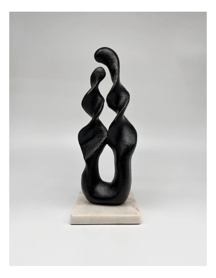 Handcrafted Metal Cast Tabletop Showpiece in Black/White image 1
