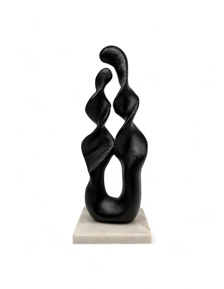 Handcrafted Metal Cast Tabletop Showpiece in Black/White image 4