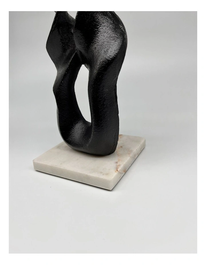 Handcrafted Metal Cast Tabletop Showpiece in Black/White image 5