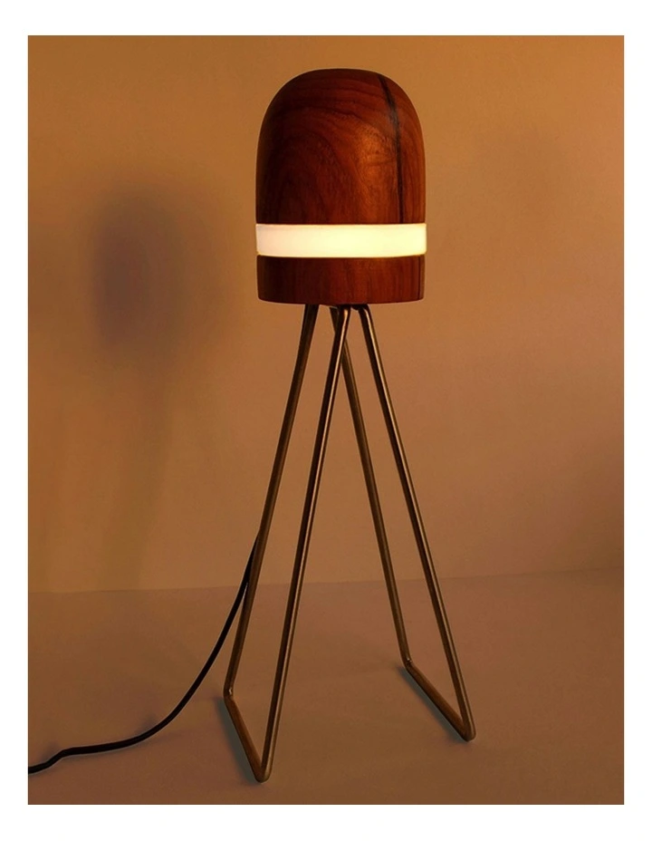 Reclaimed Teak Wood Turned Stand Light in Natural image 3