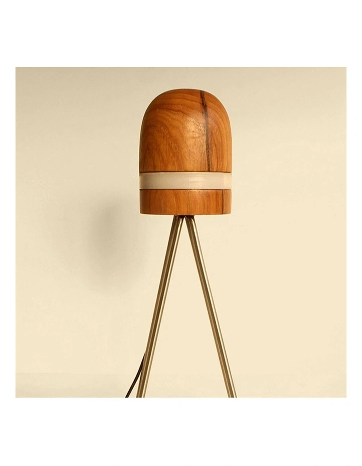 Reclaimed Teak Wood Turned Stand Light in Natural image 5
