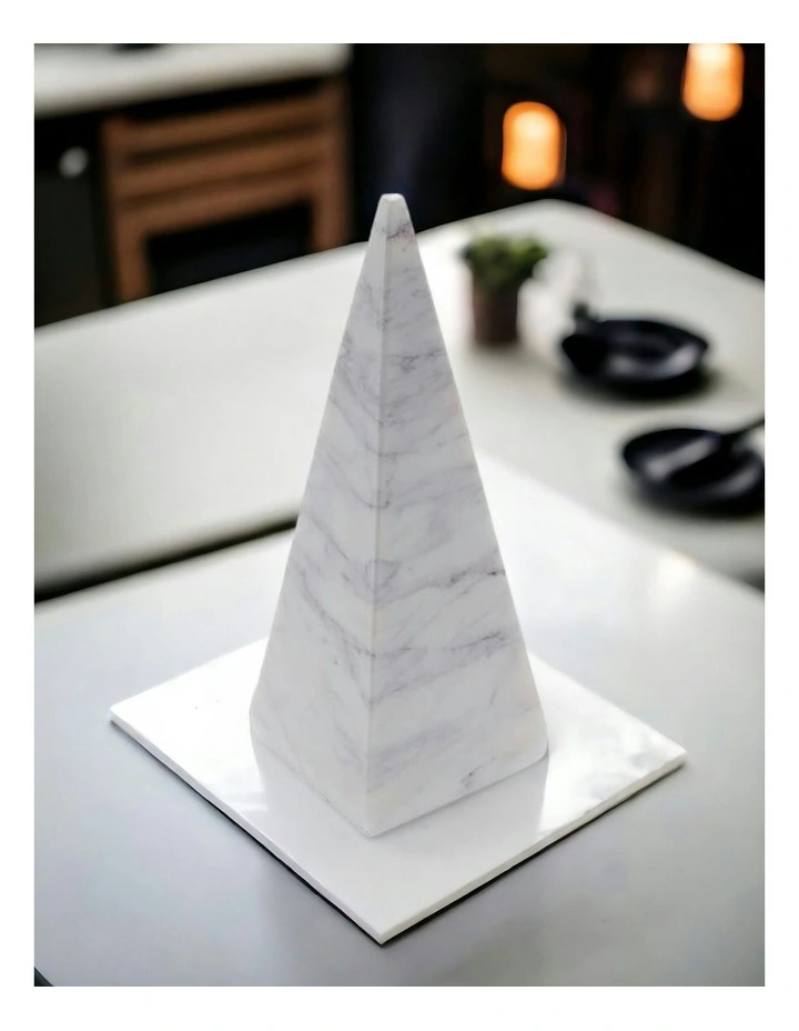 Handmade Decorative Marble Object in White image 2