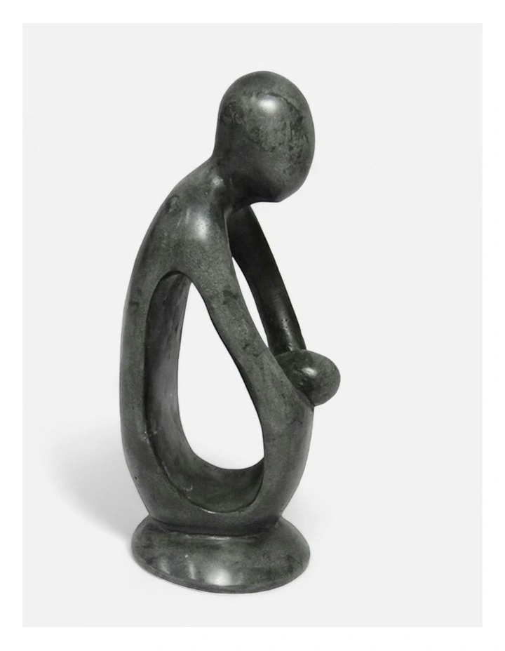 Hand Carved Stone Seaweed Statue in Green image 1