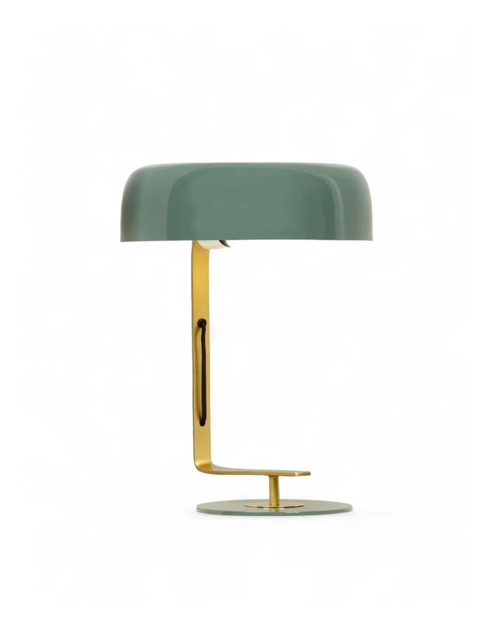 Hand-Cut Iron Table Lamp in Green image 1
