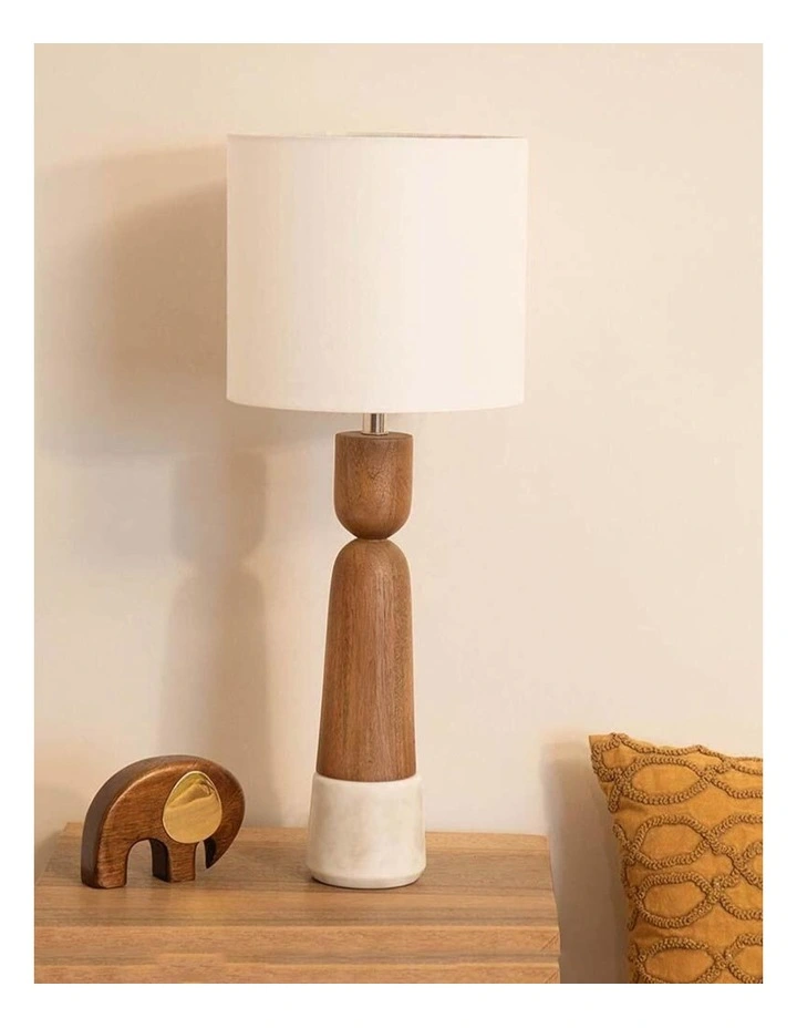 Handmade Turned Wooden Famme Table Lamp image 1