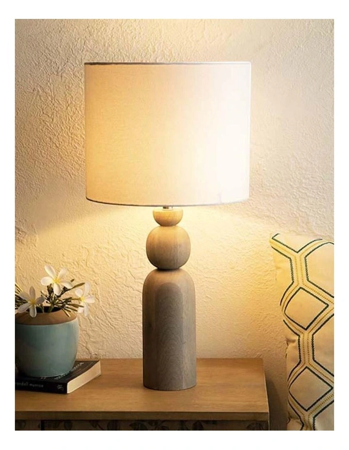 Turned Wooden Tall Boy Table Lamp image 1