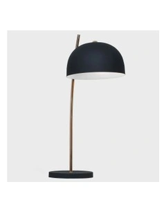 Hand-Cut Iron And Steel Table Lamp in Black