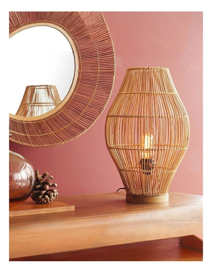 Hand Cut Cane Kaya Table Lamp image 1