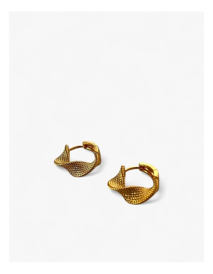 18K Gold-Layered Textured Twist Hoop Earrings image 1