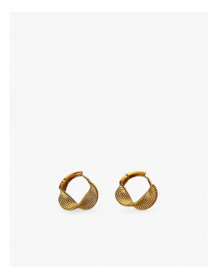 18K Gold-Layered Textured Twist Hoop Earrings image 2