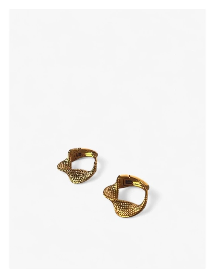 18K Gold-Layered Textured Twist Hoop Earrings image 3