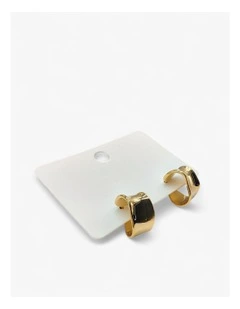 18K Gold-Layered Sculpted Contemporary Wave Hoop Earrings