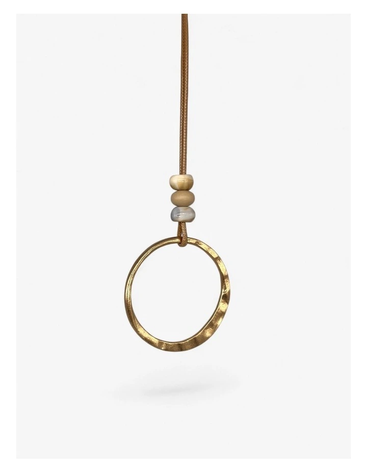 18K Hammered Gold & Bead Necklace image 1