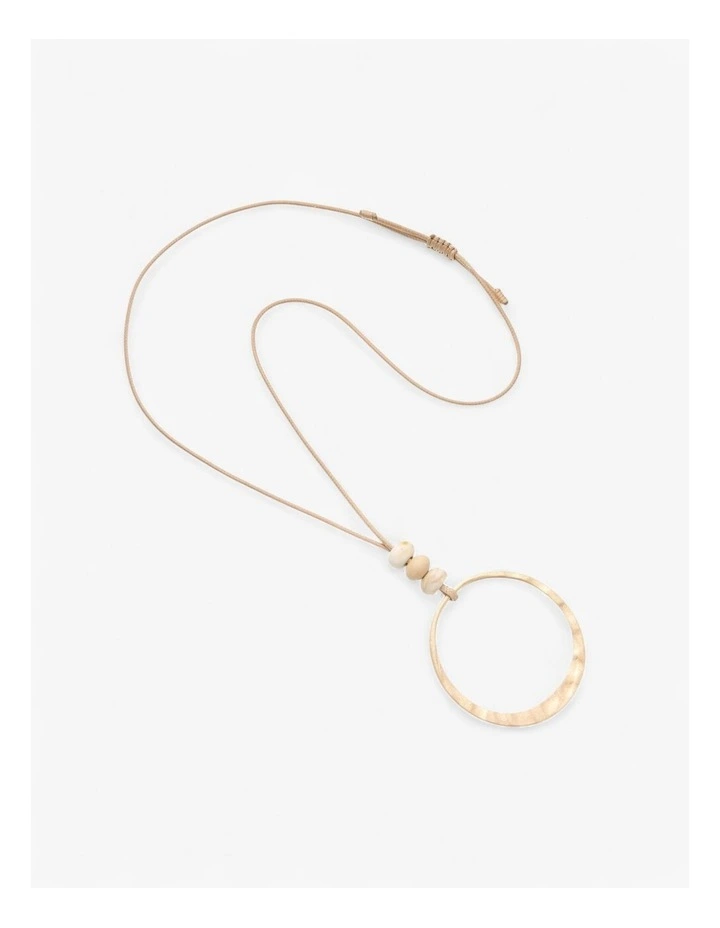 18K Hammered Gold & Bead Necklace image 2