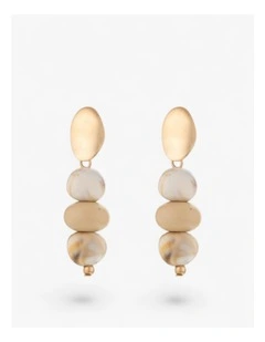 Contemporary Marble-Effect Drop Earrings in Gold