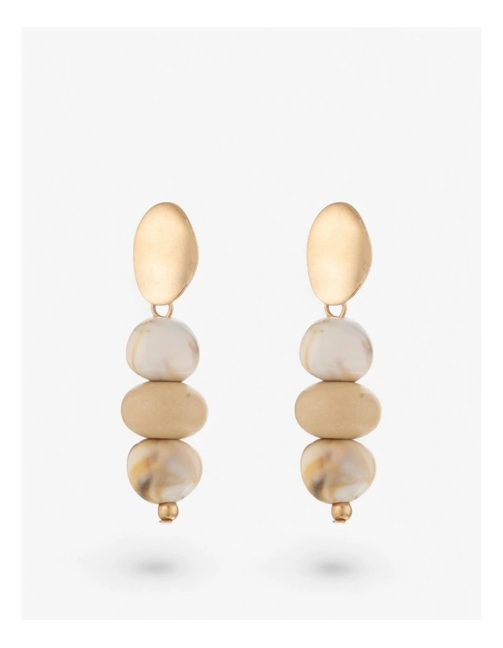 Contemporary Marble-Effect Drop Earrings in Gold image 1