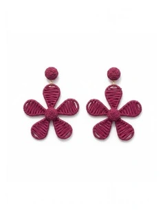 Handcrafted Floral-Inspired Earrings in Deep Pink