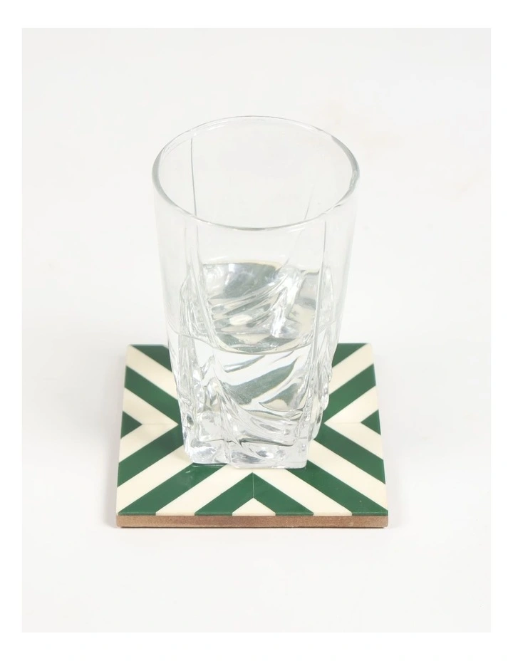 Geometric Resin Coasters Set of 4 in Green image 3