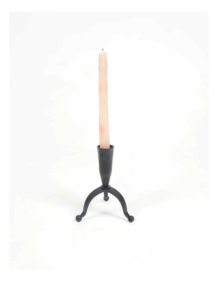 Hand Forged Iron Taper Candle Holders in Black image 1