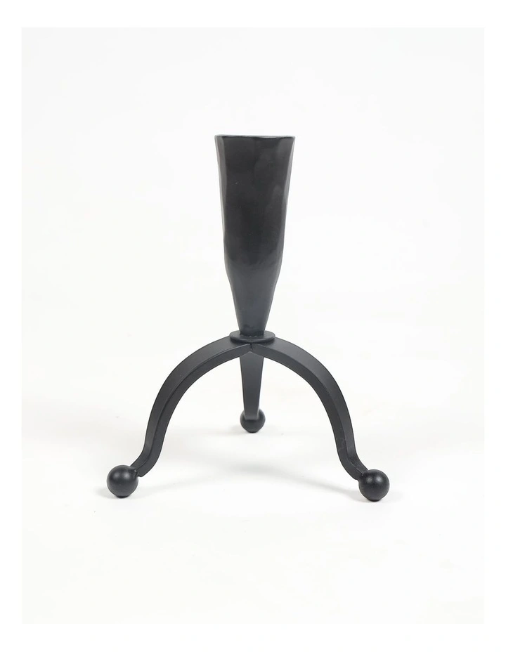 Hand Forged Iron Taper Candle Holders in Black image 3