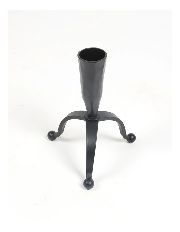 Hand Forged Iron Taper Candle Holders in Black image 5
