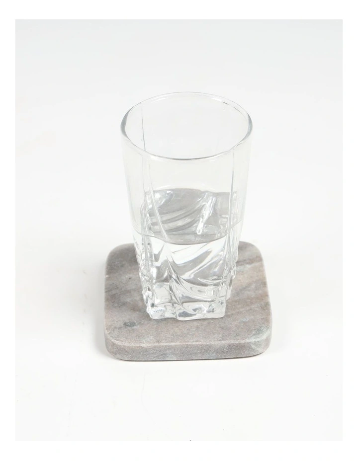 Natural Marble Coasters with Soft Veining Set of 4 in Grey image 2