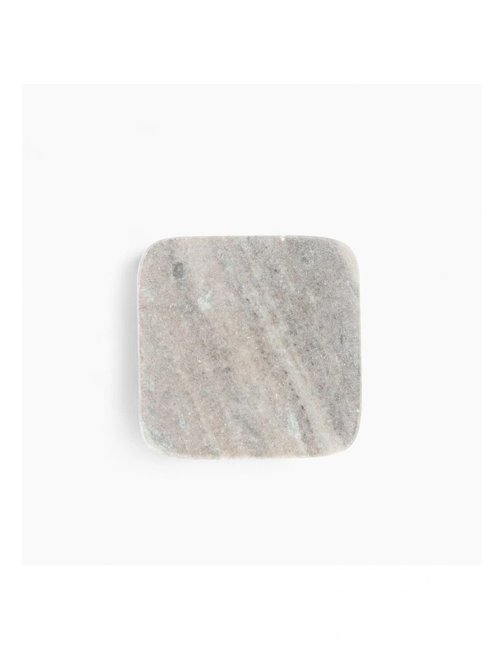Natural Marble Coasters with Soft Veining Set of 4 in Grey image 5