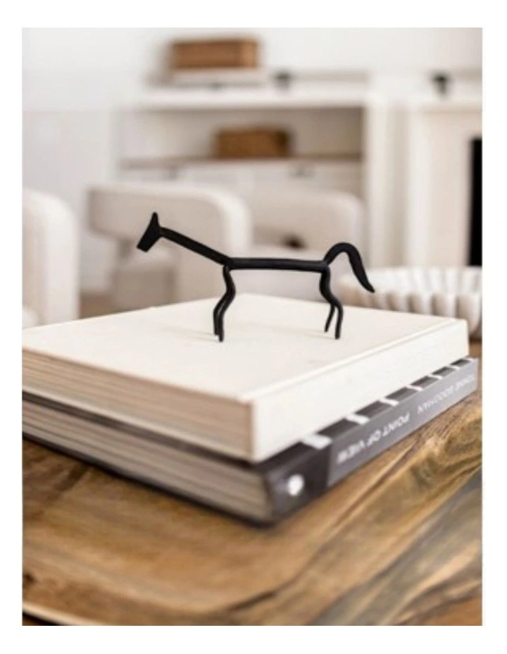 Handmade Iron Horse Table Top Decorative in Black image 1