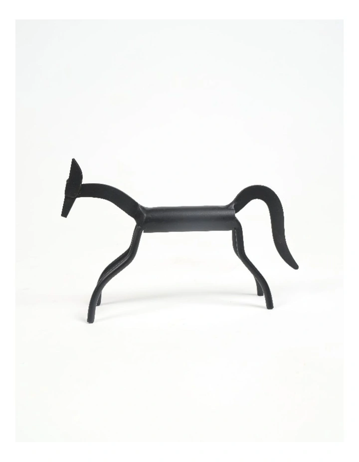 Handmade Iron Horse Table Top Decorative in Black image 2