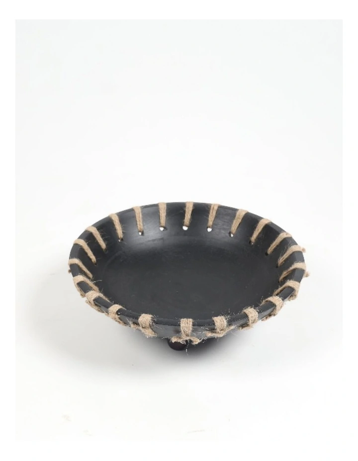 Artisan Crafted Mango Wood Bowl in Black image 3